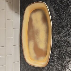 1970's Frankoma Pottery Plainsman Brown Satin 505 Serving Platter